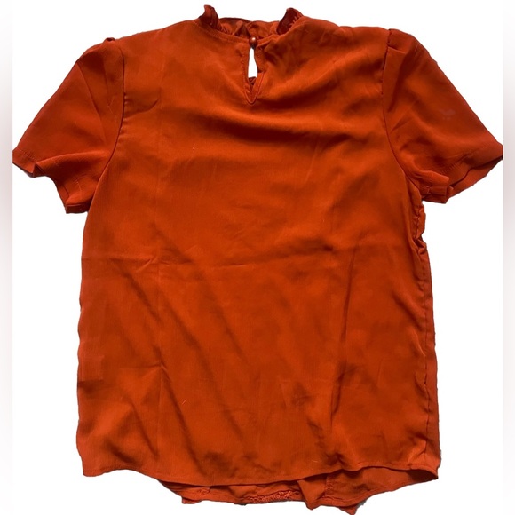 NWOT Shein Orange Ruffle/Lace Front Keyhole Back S - Picture 12 of 12